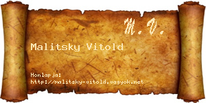 Malitsky Vitold névjegykártya